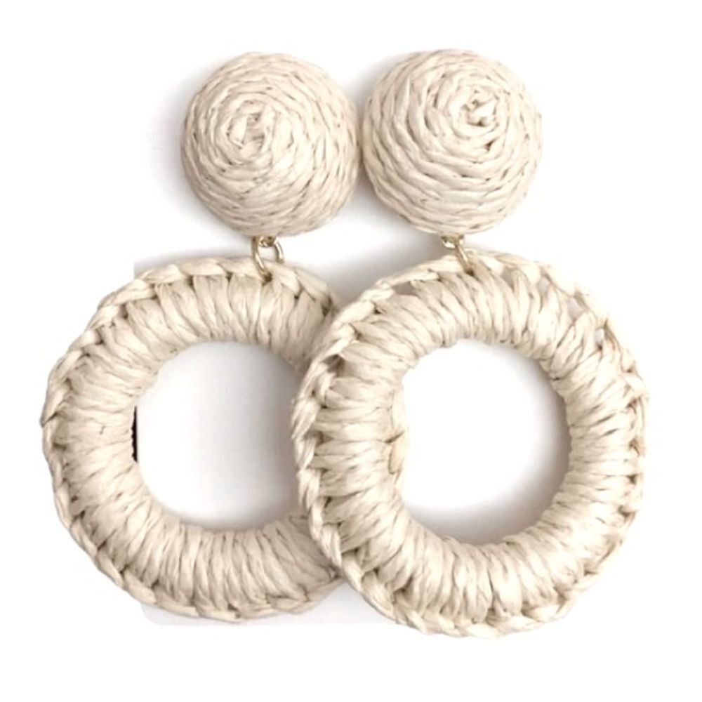 Boho Beautiful Women’s Braided Round Decor Drop Hipster Romantic Earrings NWOT